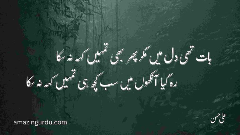 بات تھی دل میں مگر پھر بھی تمہیں کہہ نہ سکا | اظہار محبت پر اشعار