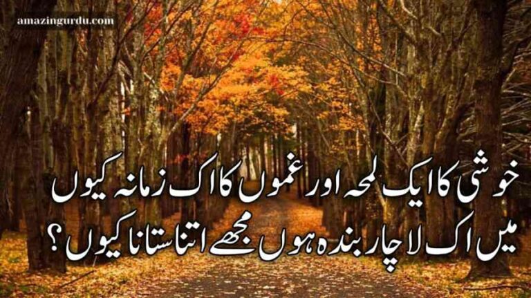 خوشی کا ایک لمحہ اورغموں کا اک زمانہ کیوں | اردو غمگین غزل| sad broken heart poetry in urdu