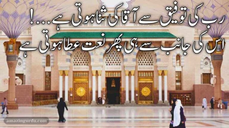 رب کی توفیق سے آقا کی ثنا ہوتی ہے | نعت رسول مقبول اردو | Naat poetry in Urdu two lines