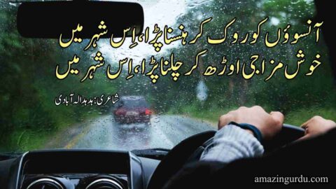 آنسوؤں کو روک کر ہنسنا پڑا اِس شہر میں | شہر پر شاعری